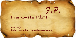 Frankovits Pál névjegykártya