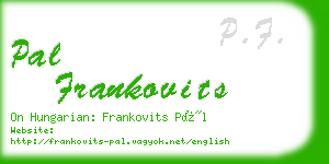 pal frankovits business card